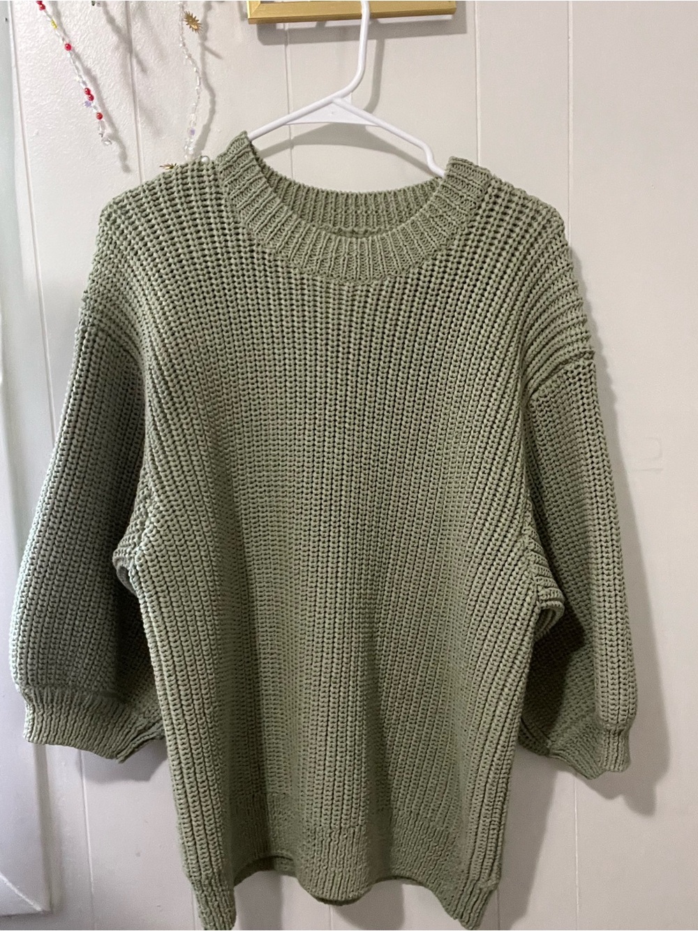 Women’s Olive Green Chunky Knit Sweater